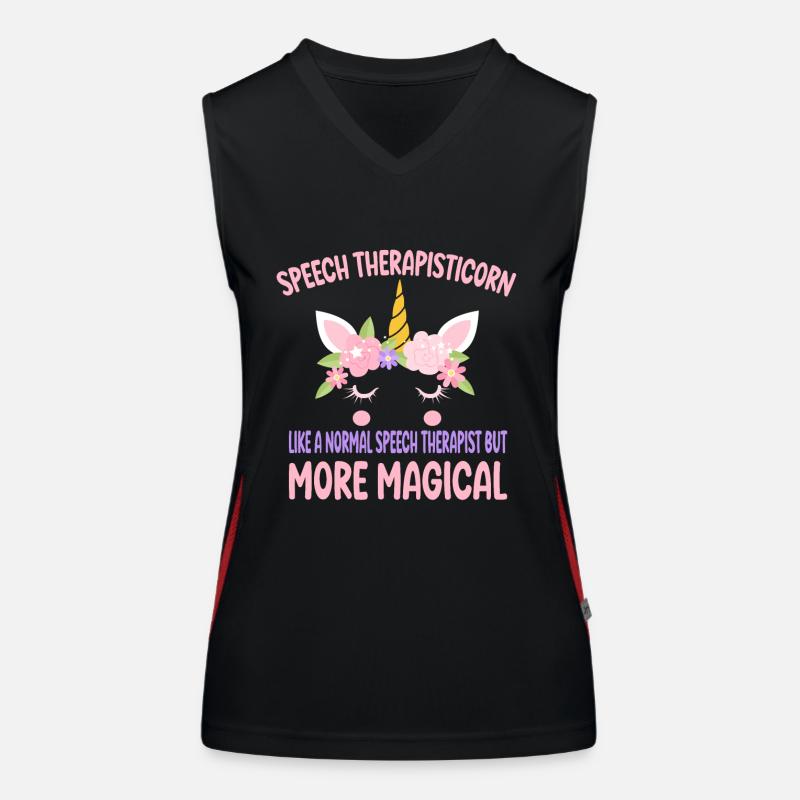 Speech Therapisticorn like a normal Therapist gift Women's Functional Contrast Tank Top