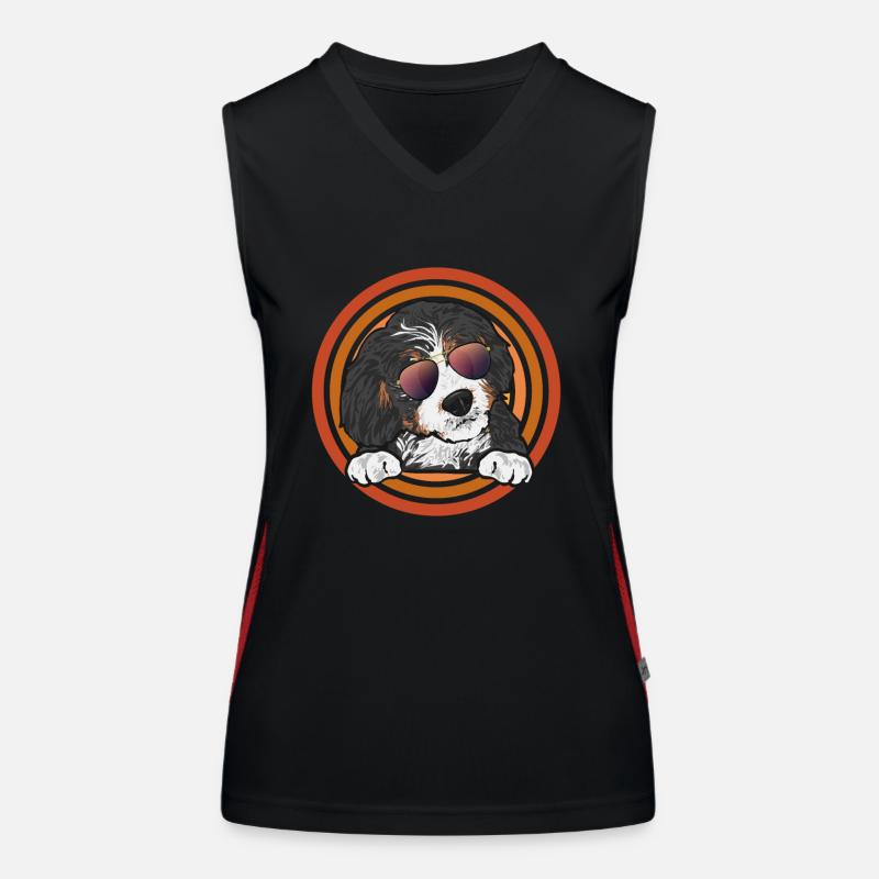 Bernedoodle Hund Funktionelles Kontrast-Tank Top für Frauen