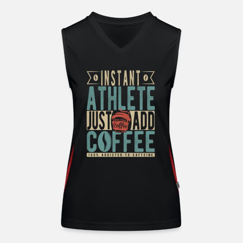Instant Athlete Just Add Coffee Women's Functional Contrast Tank Top