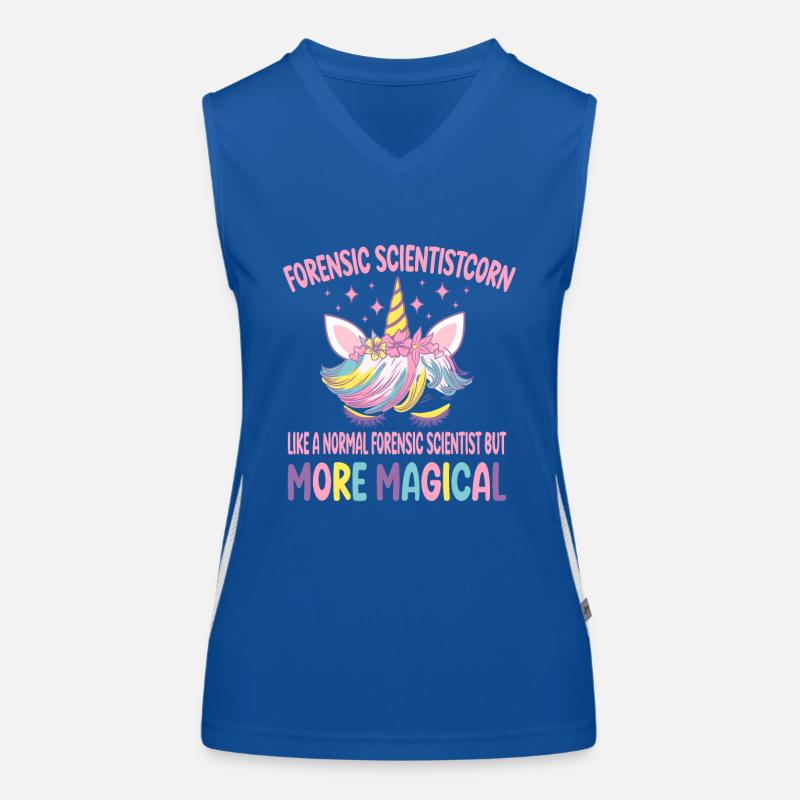 Forensic Scientistcorn Licorne scientifique cadeaux Débardeur respirant contrasté Femme