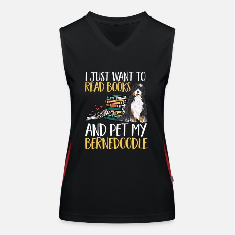 Bernedoodle Hund Funktionelles Kontrast-Tank Top für Frauen