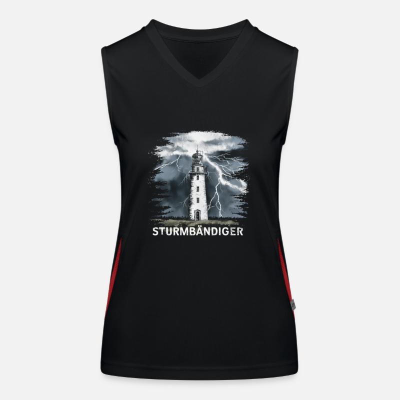 Stormbending Lighthouse Thunderstorm Powerful Women's Functional Contrast Tank Top