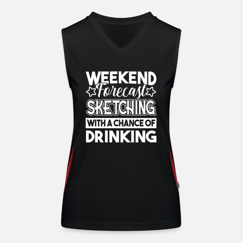 Sketching Weekend Forecast Sketching Women's Functional Contrast Tank Top