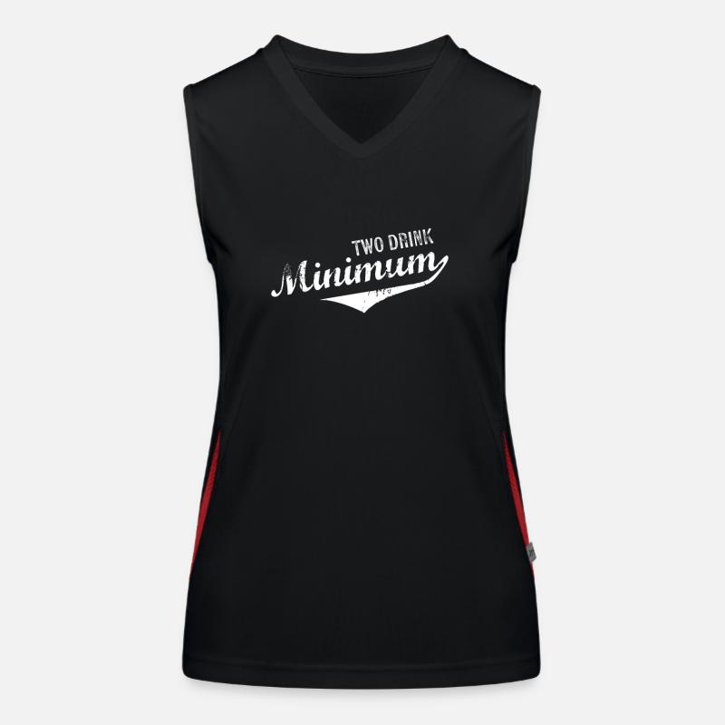 Two Drink Minimum T-Shirt - Funny Bar Saying Drink Women's Functional Contrast Tank Top