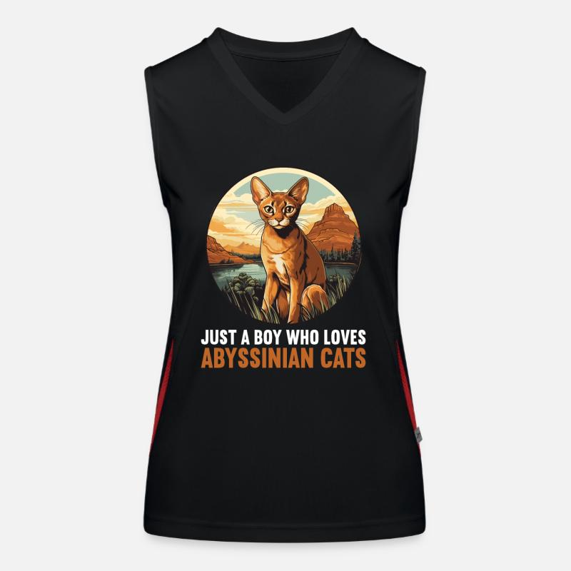 Abyssinian Cat Abessinierkatze Funktionelles Kontrast-Tank Top für Frauen