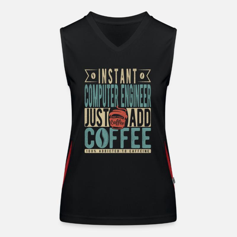 Instant Computer Engineer Just Add Coffee Women's Functional Contrast Tank Top