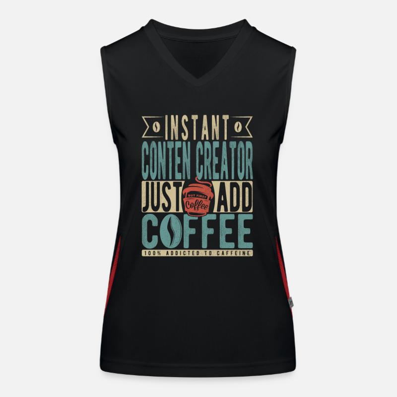 Instant Conten Creator Il suffit d’ajouter du café Débardeur respirant contrasté Femme