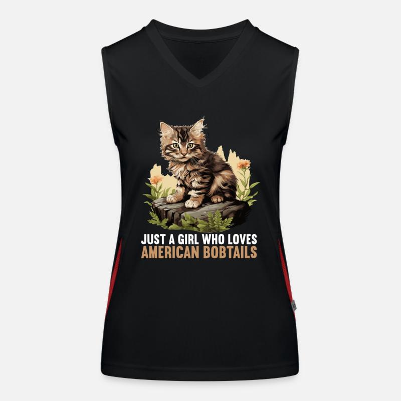 Cat Cats American Bobtail Women's Functional Contrast Tank Top