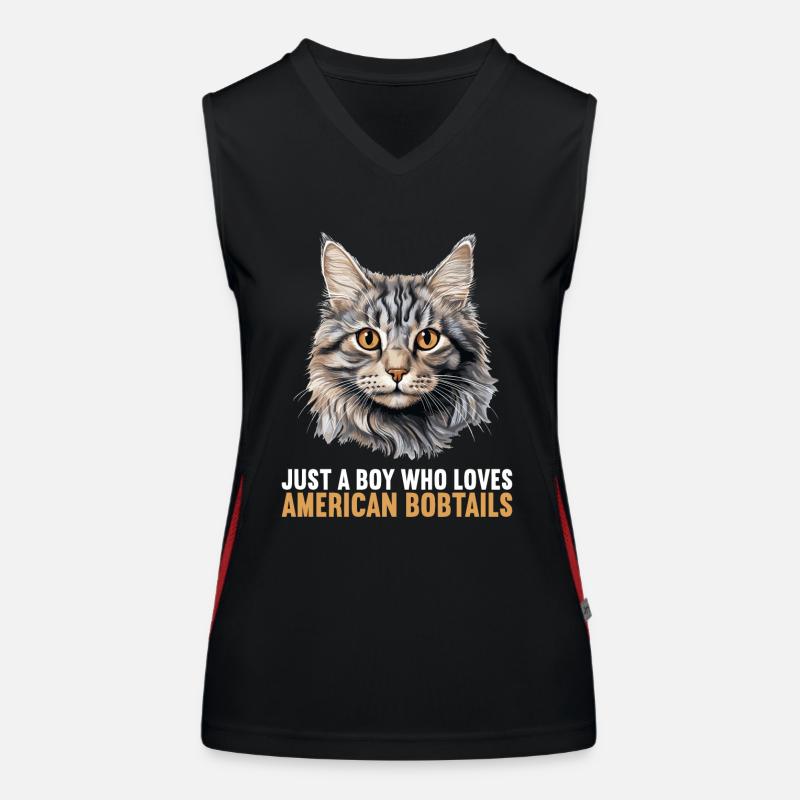 Cat Katzen American Bobtail Funktionelles Kontrast-Tank Top für Frauen
