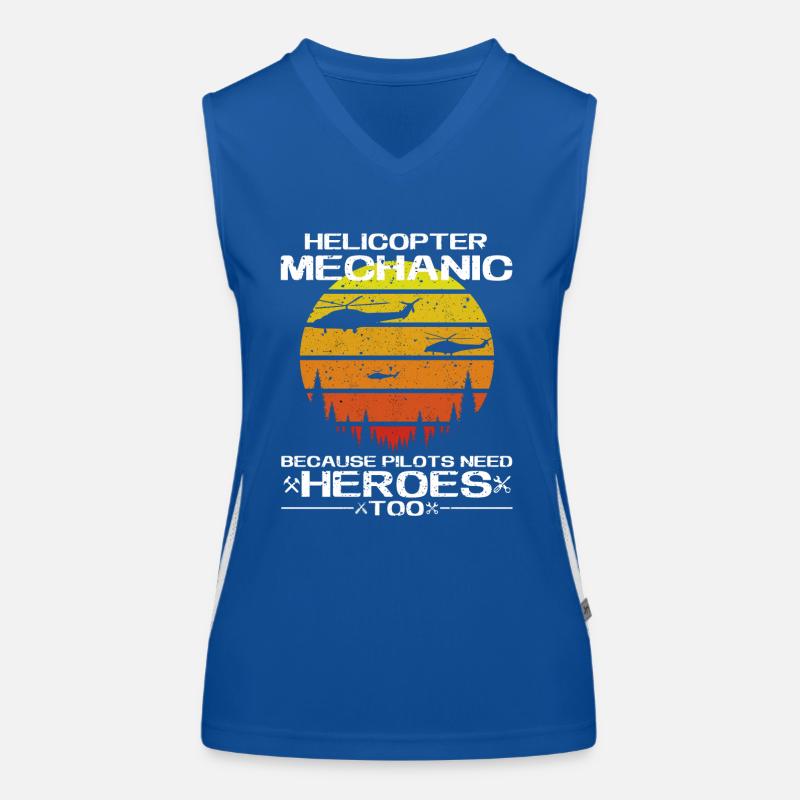 Helicopter Mechanic Heroes Pride Women's Functional Contrast Tank Top