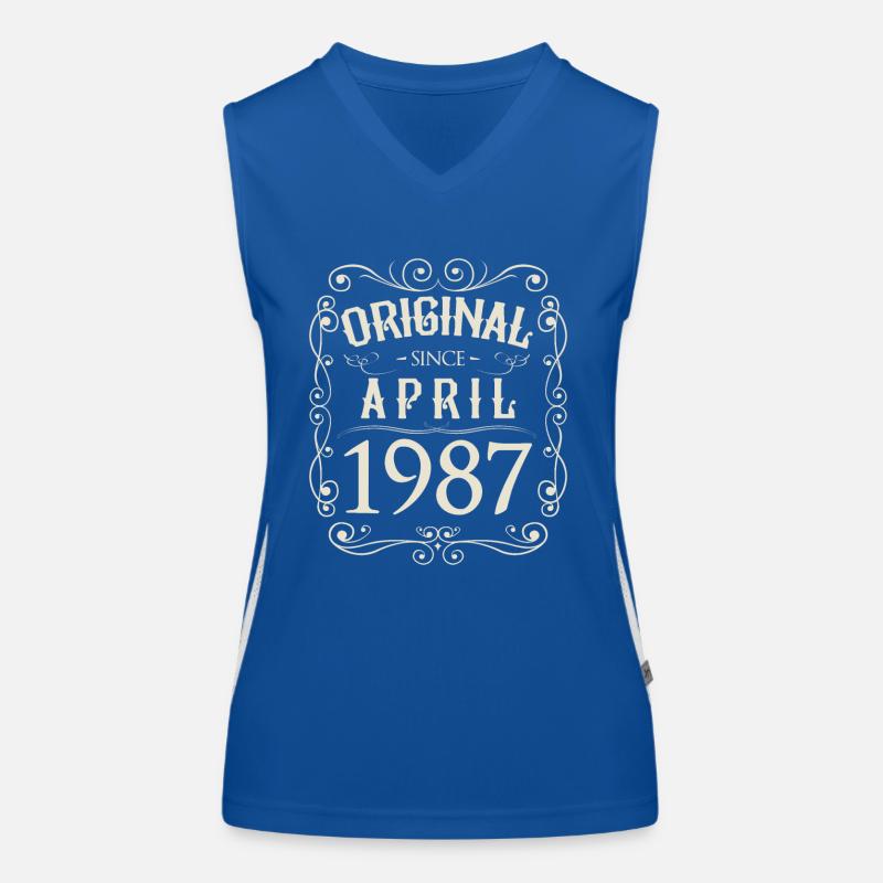 Vintage - Original since April 1987 birthday Women's Functional Contrast Tank Top