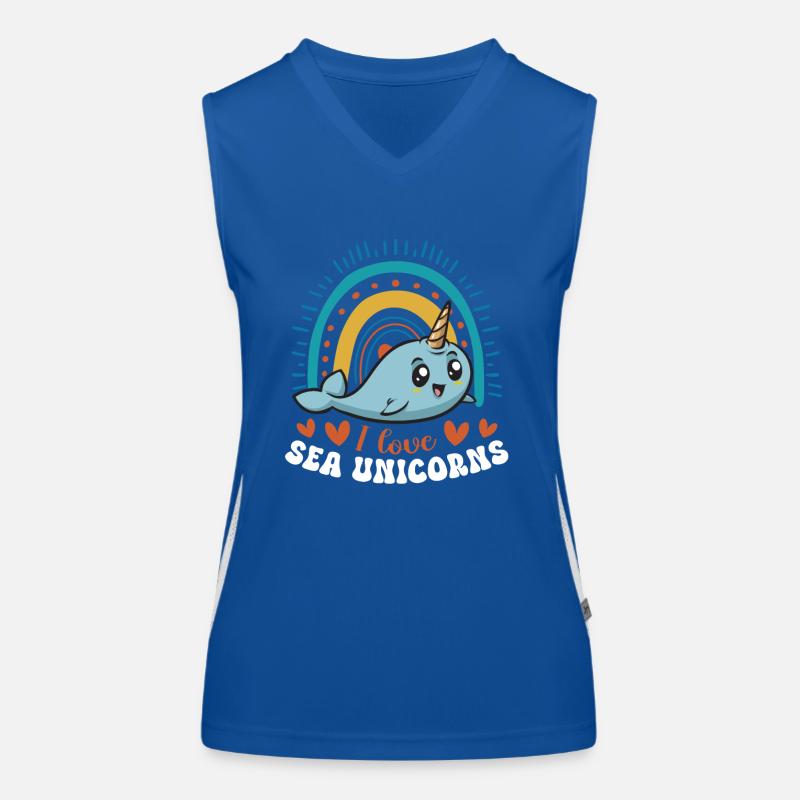 Narwal Einhornwal Funktionelles Kontrast-Tank Top für Frauen