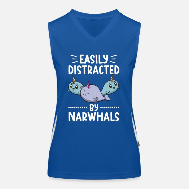 Narwhal Unicorn Whale Women's Functional Contrast Tank Top