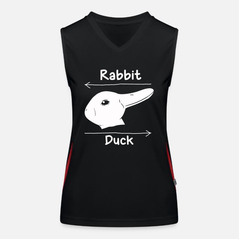 Wittgensteins Rabbit Duck Illusion Women's Functional Contrast Tank Top