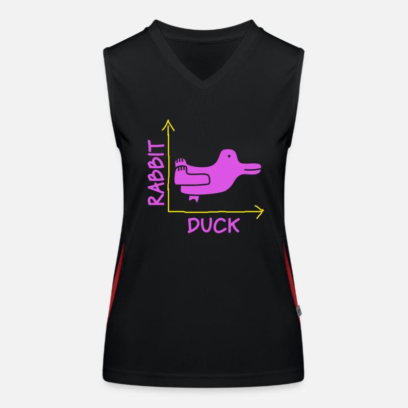 Wittgensteins Rabbit Duck Illusion Women's Functional Contrast Tank Top
