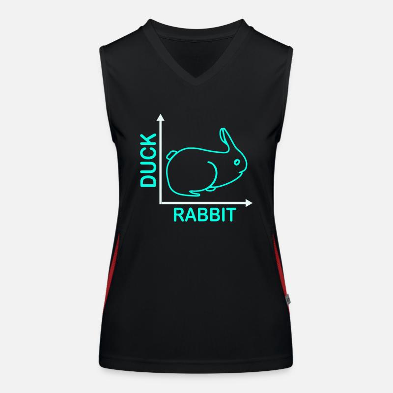 Wittgensteins Rabbit Duck Illusion Women's Functional Contrast Tank Top