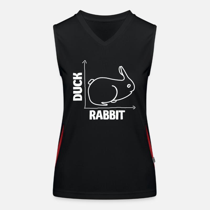 Wittgensteins Rabbit Duck Illusion Women's Functional Contrast Tank Top