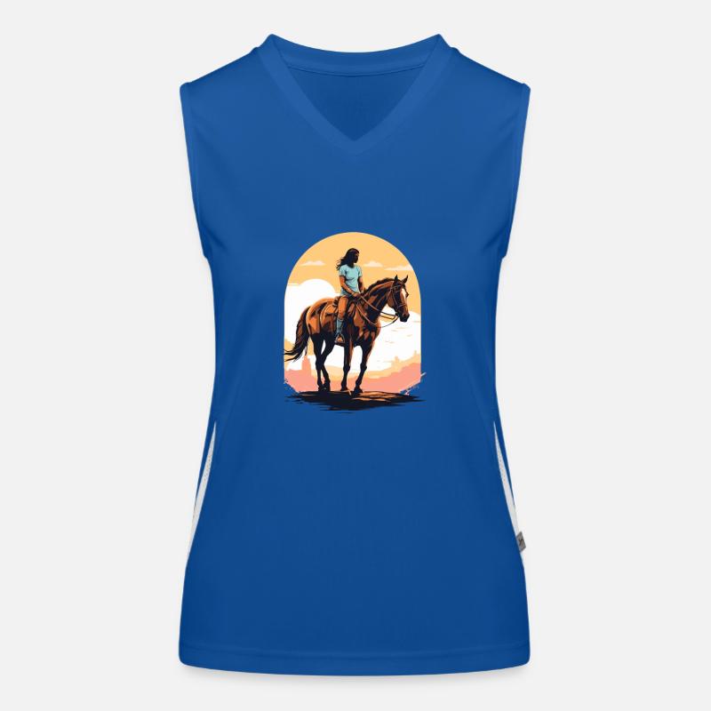 Design esthétique de cavalier de cheval Débardeur respirant contrasté Femme