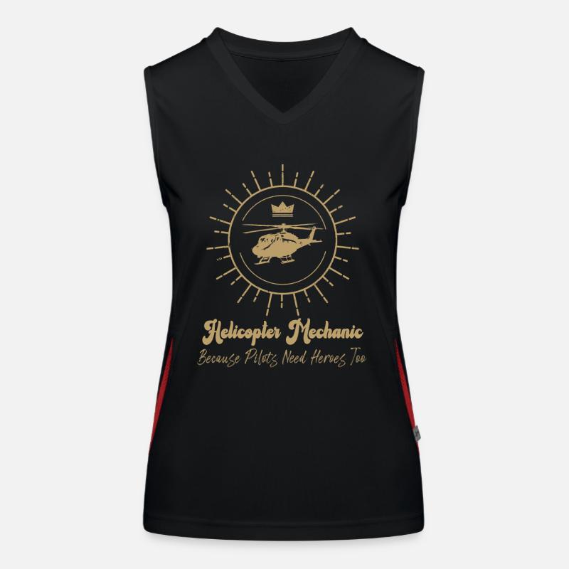 Helicopter Mechanic Heroes Pride Women's Functional Contrast Tank Top