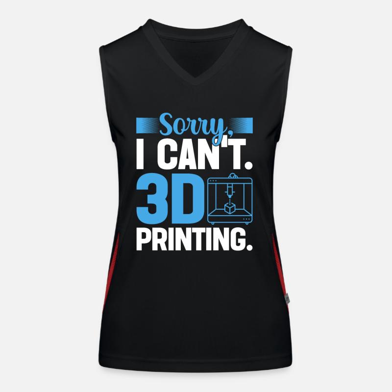 3D Printer 3D Printing - Women's Functional Contrast Tank Top - black/red