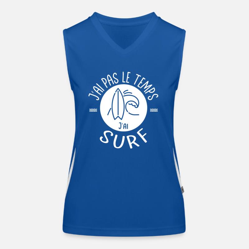 J'ai pas le temps j'ai Surf - Surfeurs Débardeur respirant contrasté Femme
