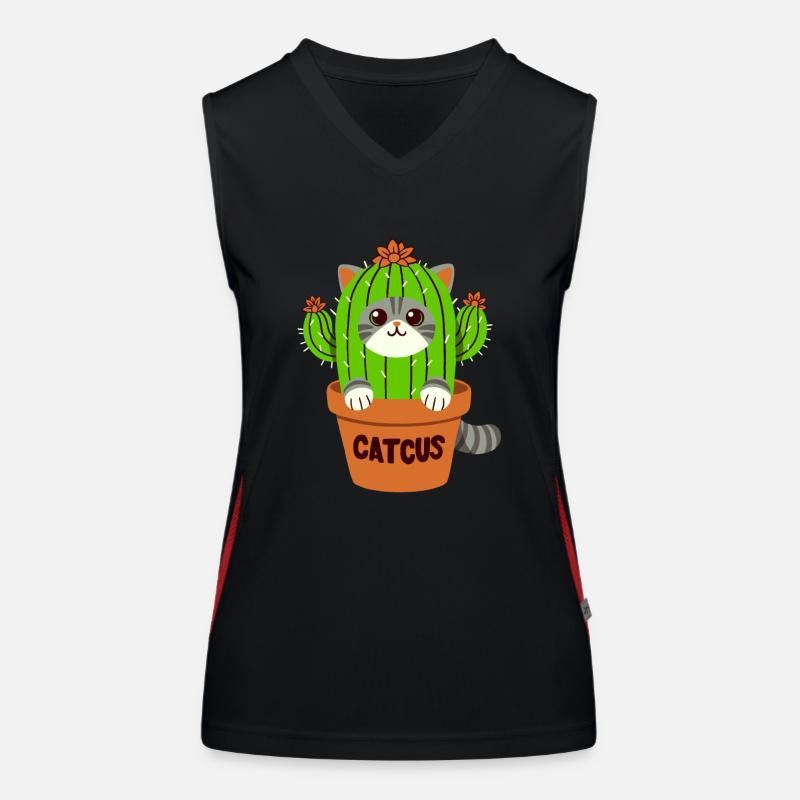 Jeu de mots Cactus chat - Catcus Débardeur respirant contrasté Femme