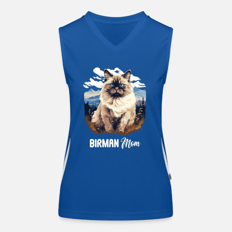 Chat de Birmanie Birma Katze Débardeur respirant contrasté Femme