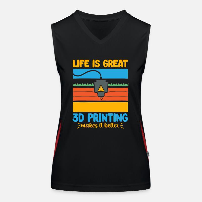 3D Drucker 3D Druck Funktionelles Kontrast-Tank Top für Frauen
