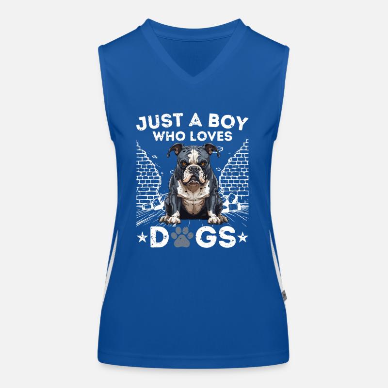 Nur ein Junge, der Hunde liebt Funktionelles Kontrast-Tank Top für Frauen