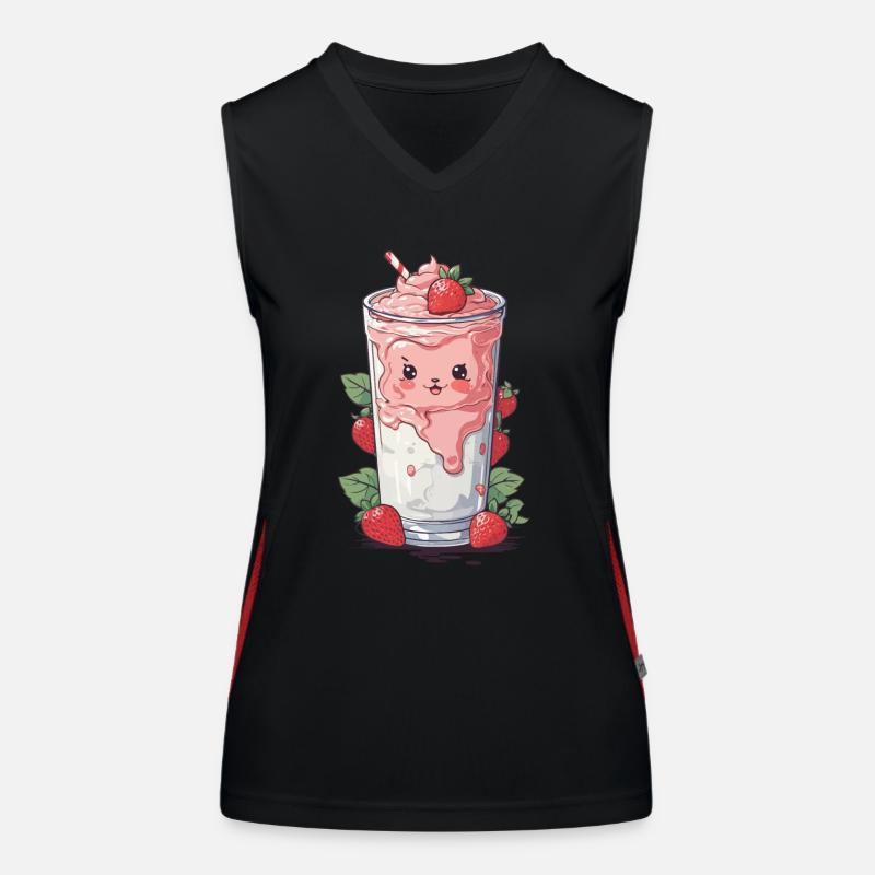 Fraises Mignon Milkshake Kawaii Fun Débardeur respirant contrasté Femme