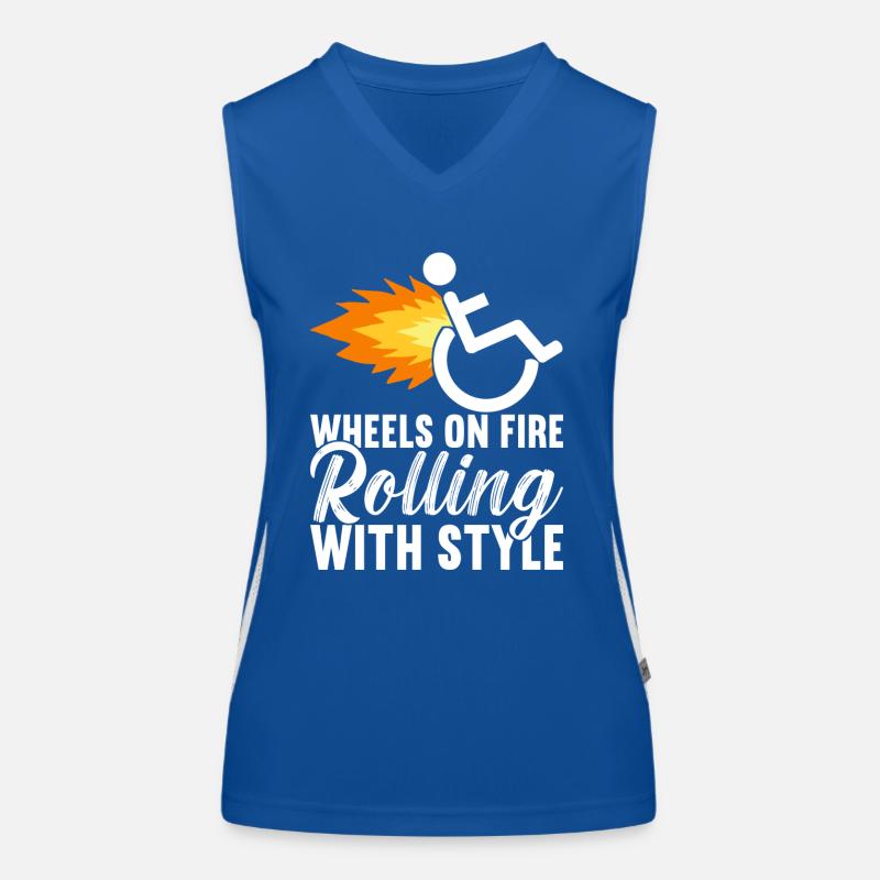 Rollstuhlfahrer Rollstuhl Funktionelles Kontrast-Tank Top für Frauen