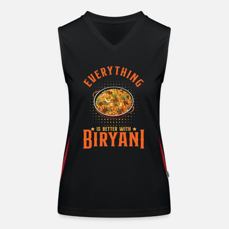 Mit Biryani ist alles besser Funktionelles Kontrast-Tank Top für Frauen