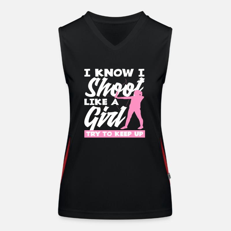 Bogen Bogenschießen Mädchen Funktionelles Kontrast-Tank Top für Frauen