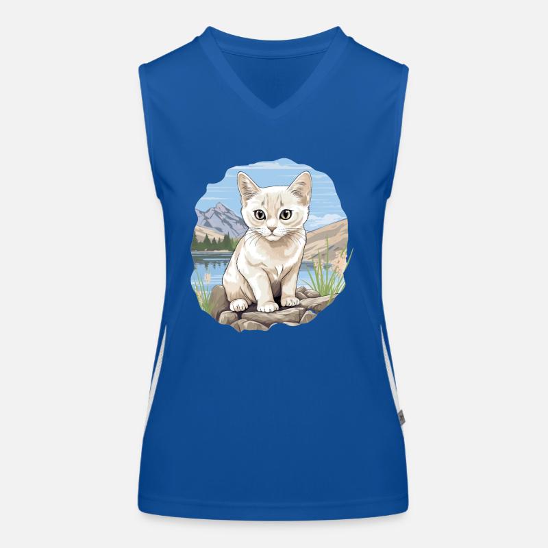 Burmilla Chaton Burmilla Chat Débardeur respirant contrasté Femme
