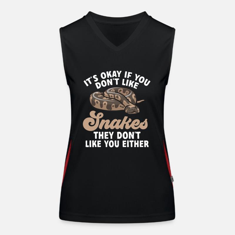 Ball Python Snake King Python - Women's Functional Contrast Tank Top - black/red