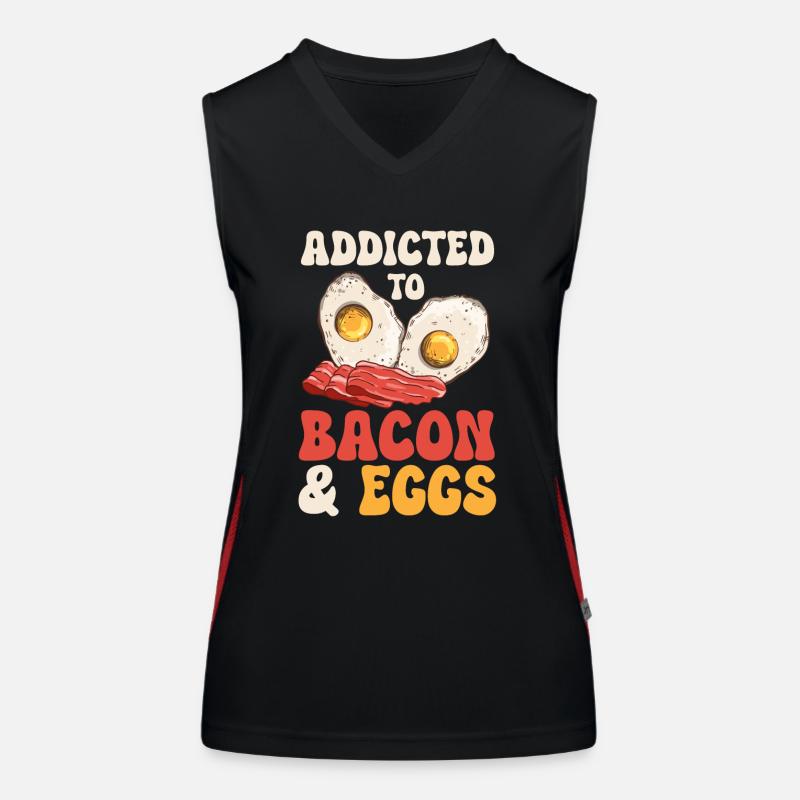 Speck Eier Brunch Frühstück Eier und Speck Funktionelles Kontrast-Tank Top für Frauen