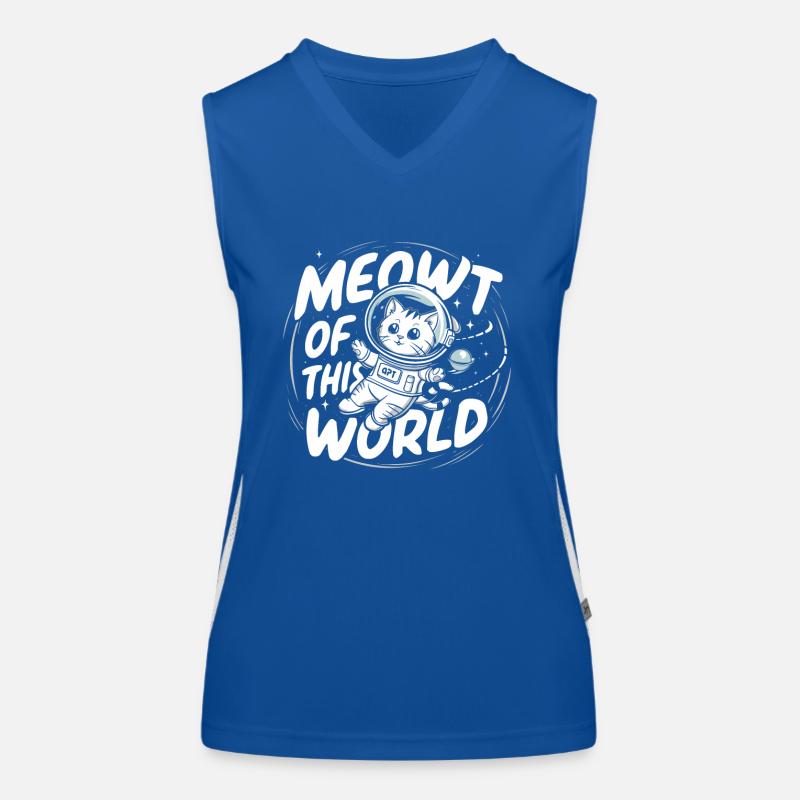 Cat, Astronaut, Astronomy, Outer Solar System Women's Functional Contrast Tank Top