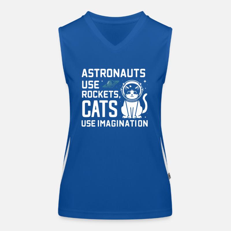 Cat, Astronaut, Astronomy, Outer Solar System Women's Functional Contrast Tank Top