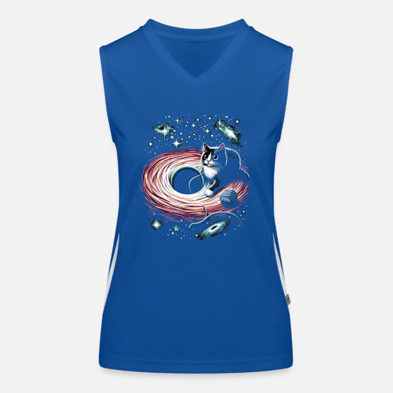 Cat, Astronaut, Astronomy, Outer Solar System Women's Functional Contrast Tank Top