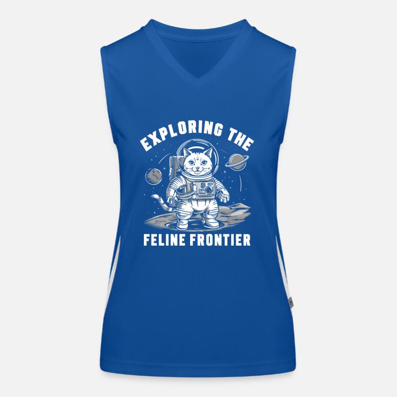 Cat, Astronaut, Astronomy, Outer Solar System Women's Functional Contrast Tank Top