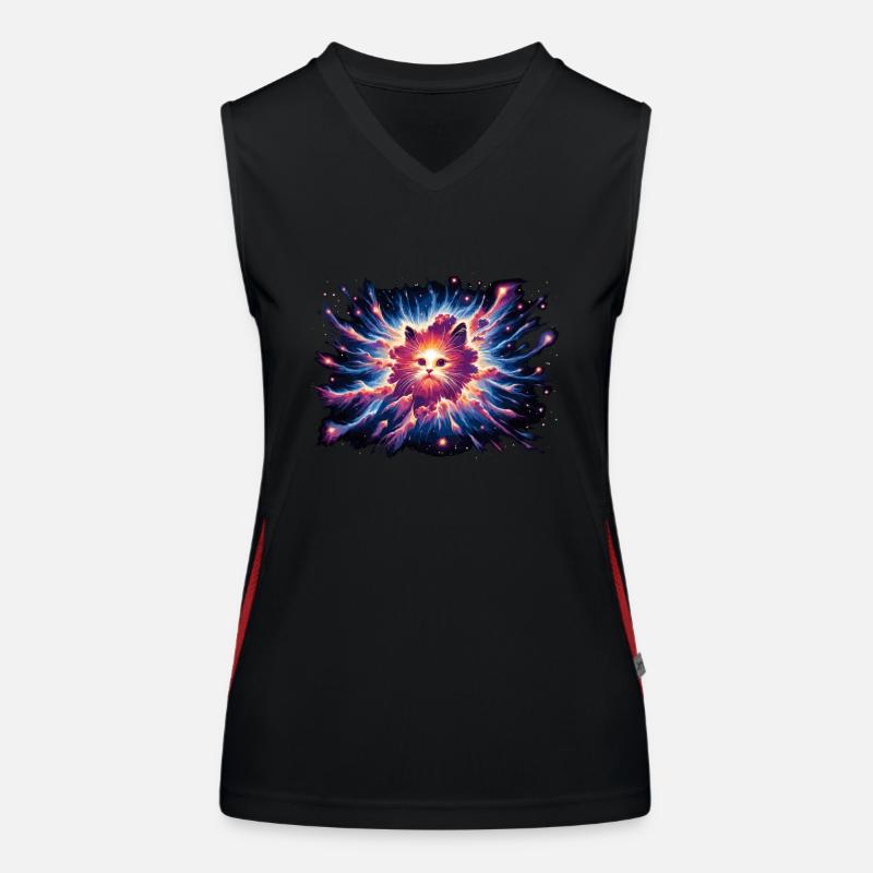Cat, Astronaut, Astronomy, Outer Solar System Women's Functional Contrast Tank Top
