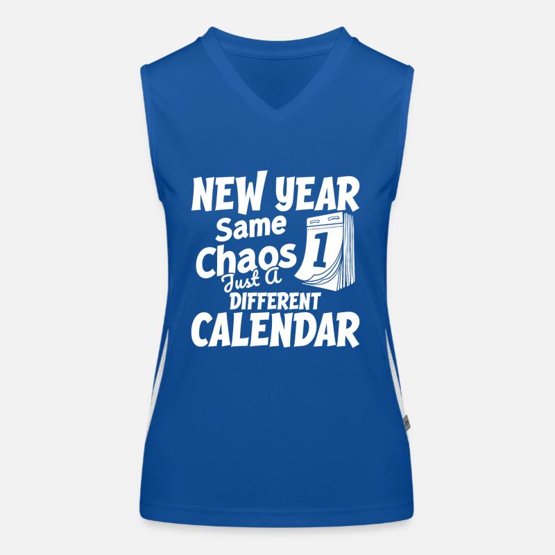 Nouvelle année, même chaos - juste un calendrier différent. Débardeur respirant contrasté Femme