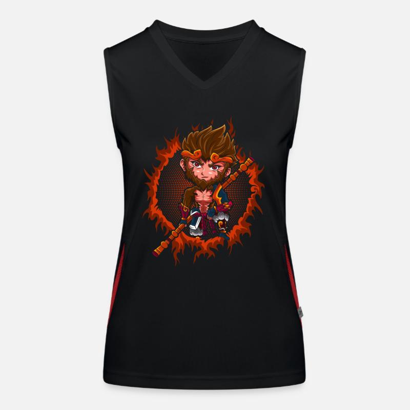 Chibi Monkey King Funktionelles Kontrast-Tank Top für Frauen