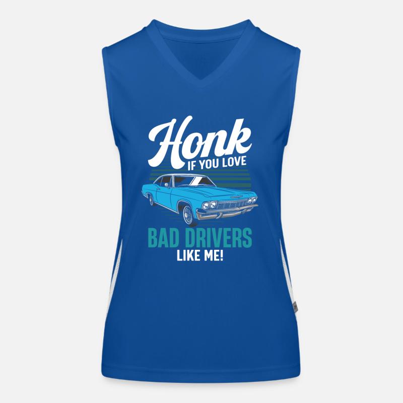 Toeter als je van slechte chauffeurs zoals ik houdt! Functionele contrasterende tanktop voor vrouwen