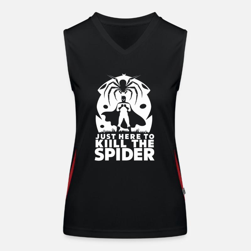 Funny Arachnophobia Awareness, Spider Phobia Women's Functional Contrast Tank Top