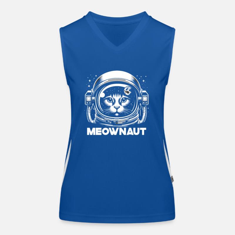 Cat, Astronaut, Astronomy, Outer Solar System Women's Functional Contrast Tank Top