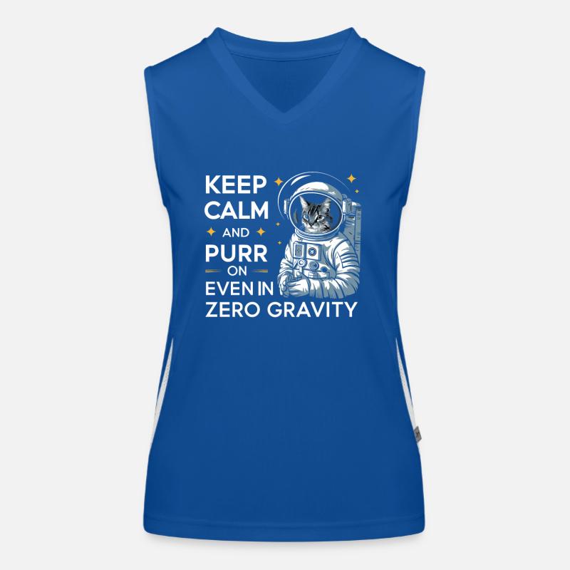 Cat, Astronaut, Astronomy, Outer Solar System Women's Functional Contrast Tank Top
