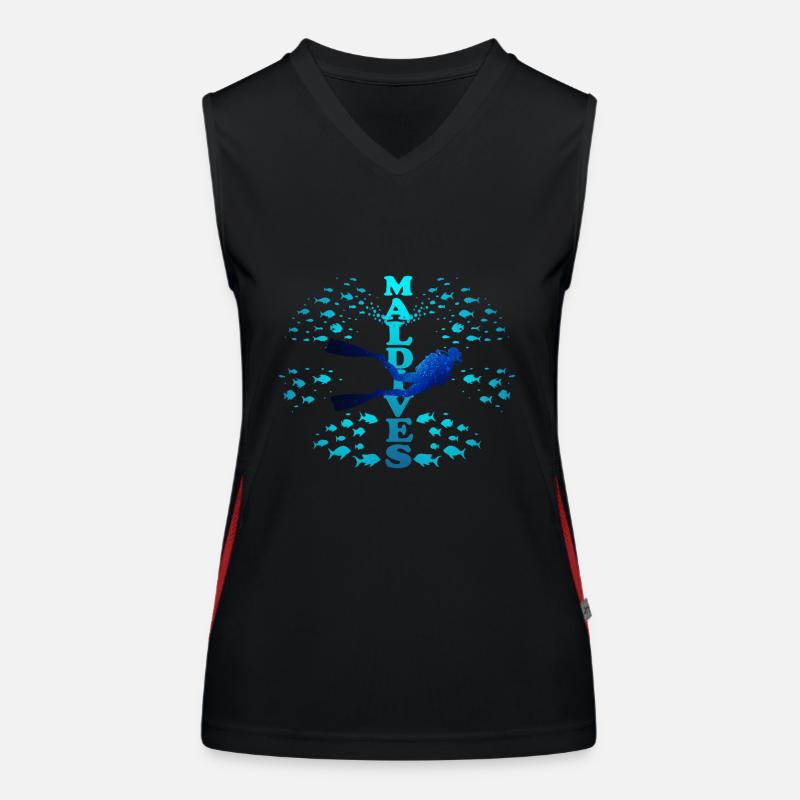 Malediven Blau Maldives Blue Funktionelles Kontrast-Tank Top für Frauen