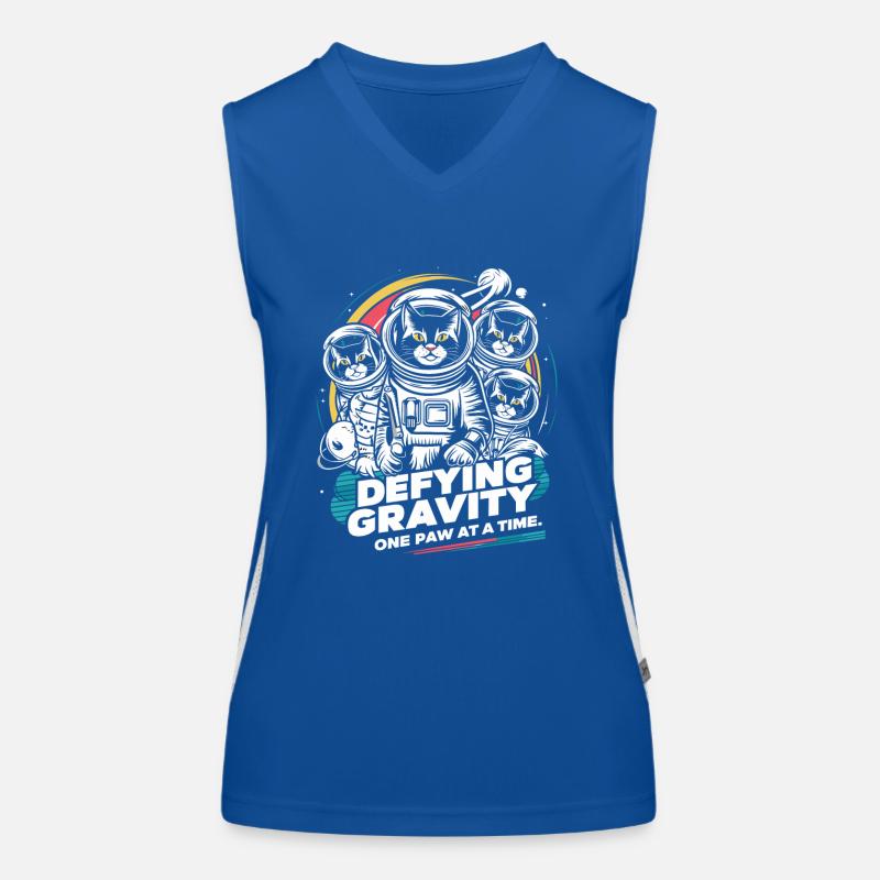 Cat, Astronaut, Astronomy, Outer Solar System Women's Functional Contrast Tank Top