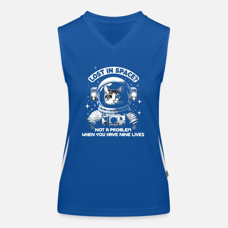 Cat, Astronaut, Astronomy, Outer Solar System Women's Functional Contrast Tank Top